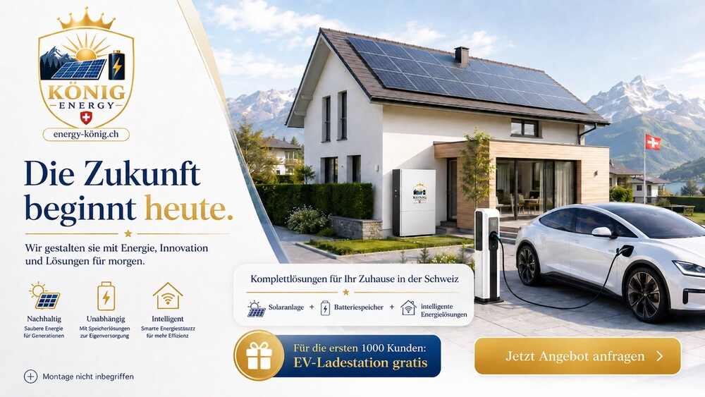 Haus mit Photovoltaik, Batteriespeicher und Ladestation